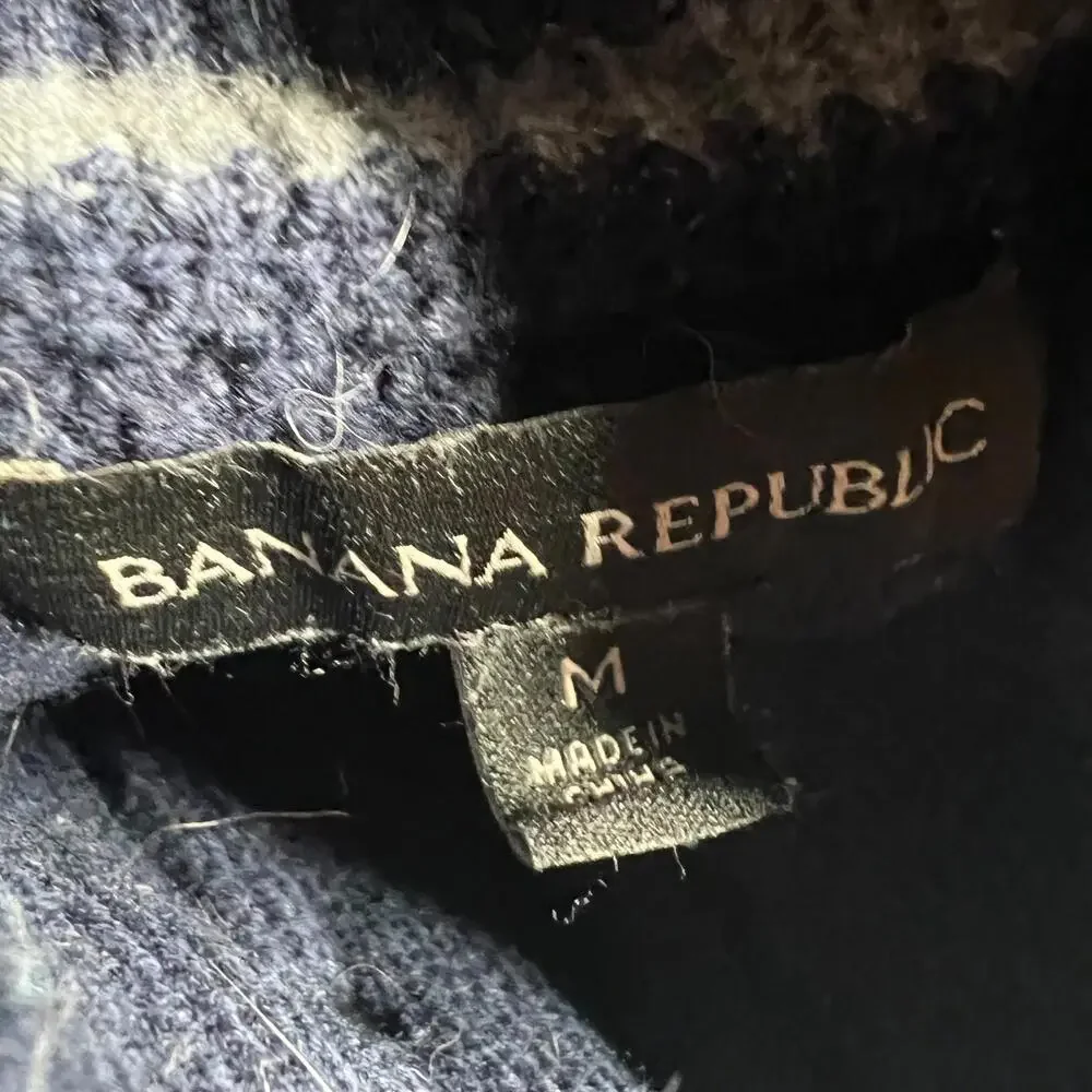 Banana Republic Men’s Waffle Knit Half‎ Zip Sweater Blue Size M